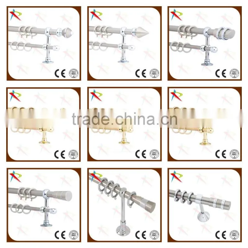 Double type aluminum alloy curtain pole supports/hangers