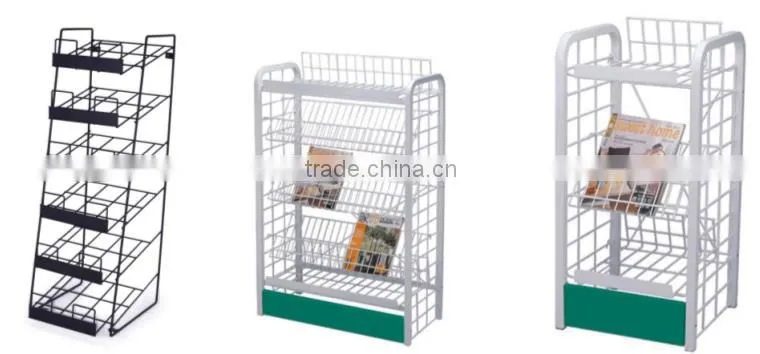 Small size metal magazine display rack