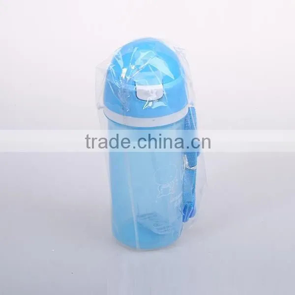students 0.35L plastic sport water bottle with strainer
