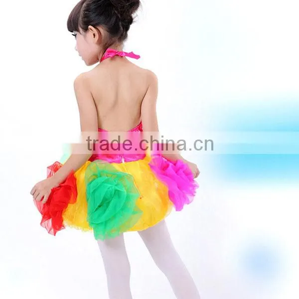 Hot New beautiful dance dress baby girls puffy dresses colorful flower girl dresses