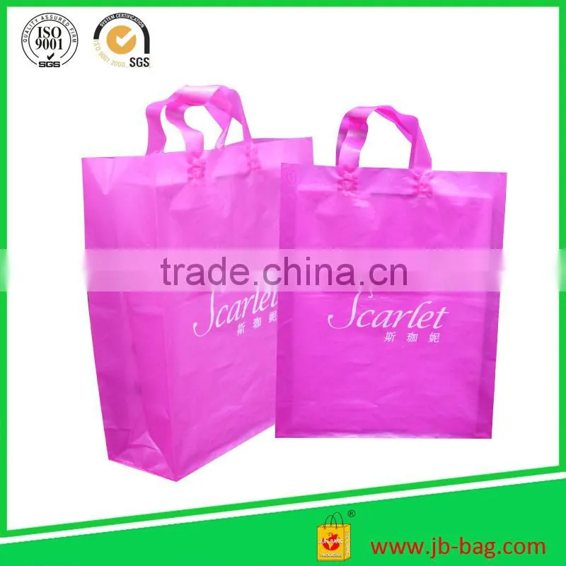 Black Plastic Shopping Bags 2Mil Thickness Custom Made Shopping Bags 14''x6''x16'' Poly Shopping Bags