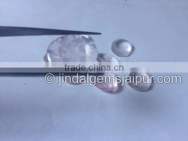 Good Quality Rose Quartz Rose Cut Flat Cabochons 10 To 15 mm