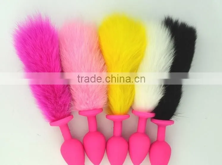 Food Grade Silicone Anal Sex Toys Rabbit Tail Anal Plug