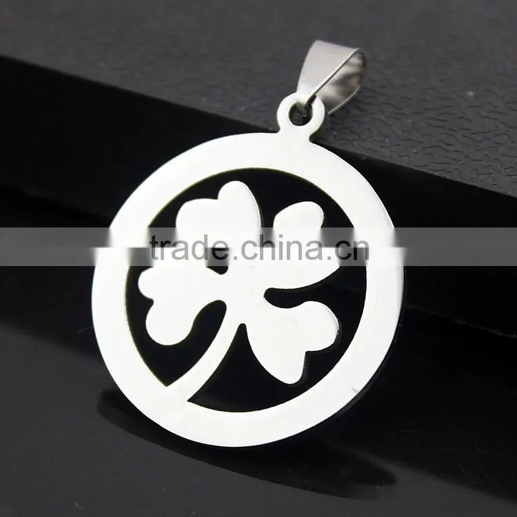 Stainless steel four leaf clover pendants necklace