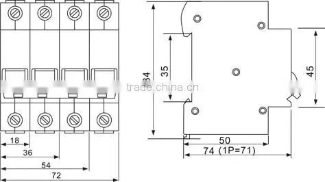 Circuit Breaker for DIN Rails,CAB2-63 MCB Mini Circuit Breaker