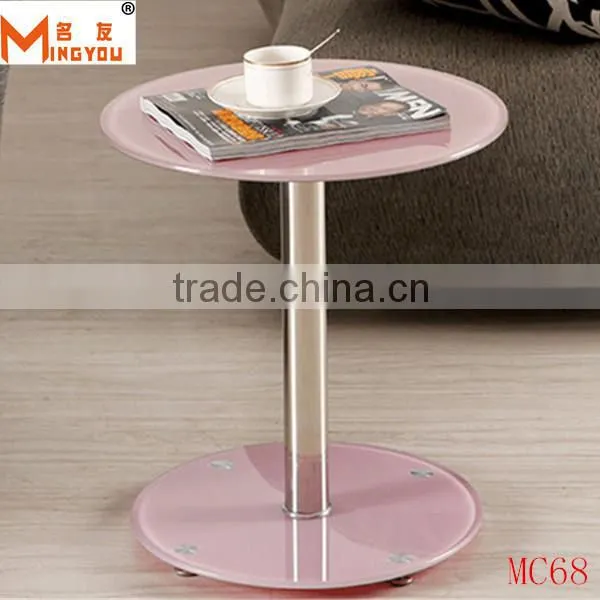 Living room glass top iron end table furniture