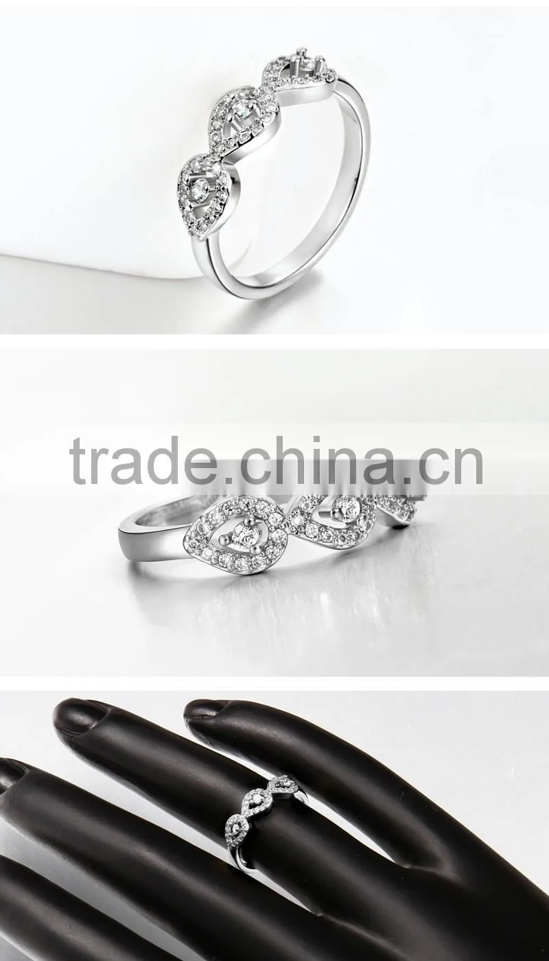SGS certified LEKANI 18K gold plated latest design diamond ring for sale