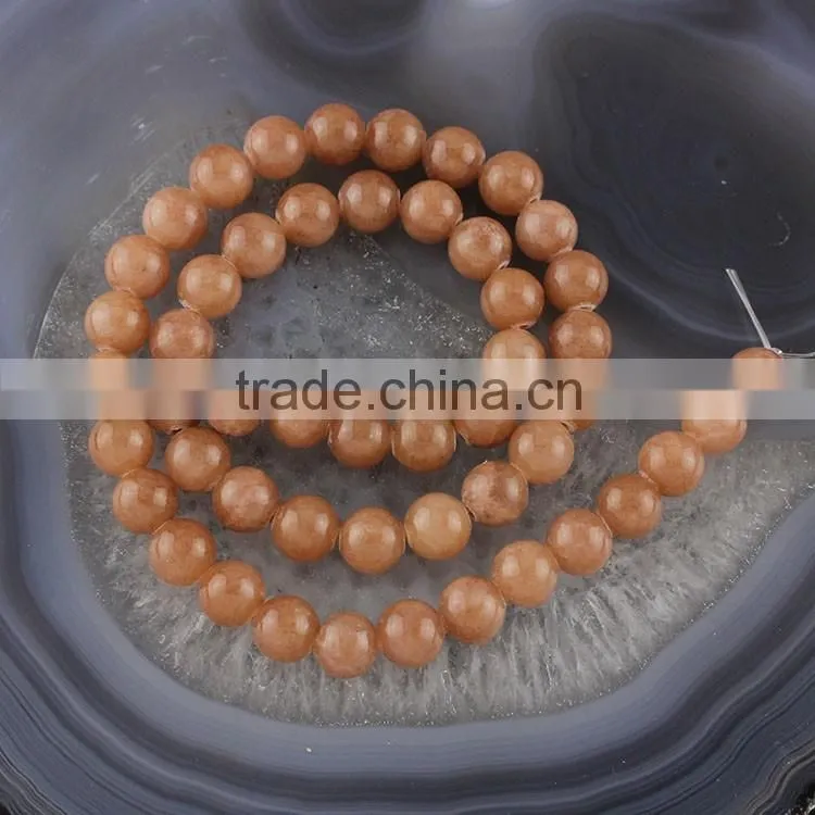 YJ1125-2 Wholesale Dark red Round Dyed Jade Stone Beads for jewelry making