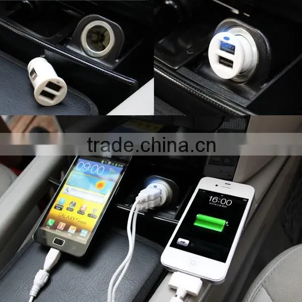 (110127) Dual micro usb car charger for iPad and Smart Phone