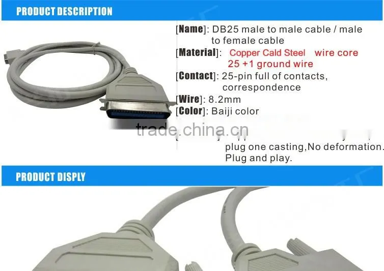 SLT Wholesale high quality DB 25pin male to centronics 36 male printer cable 3m