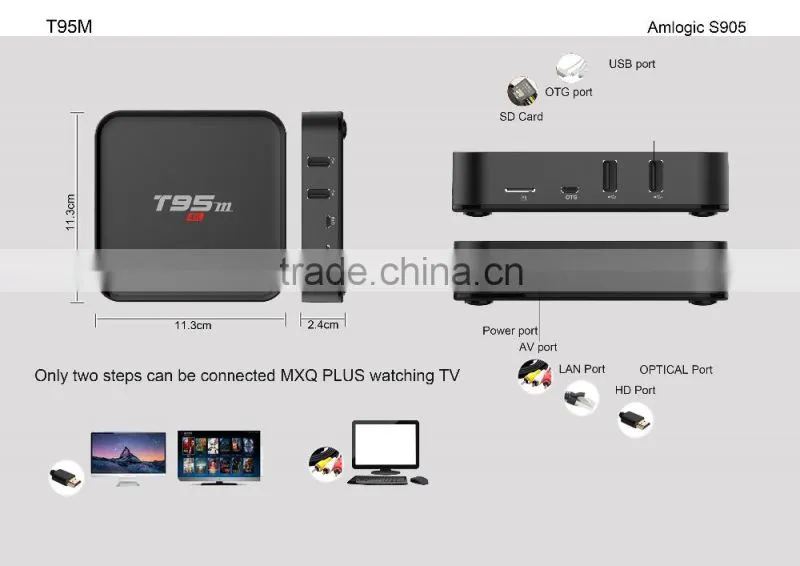 2016 T95M digital tv box T95M digital android tv box android 5.1 with Amlogic S905 RAM 1GB ROM 8GB T95M from China supplier