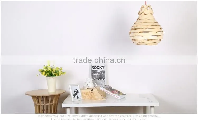 LED pendant light JK-8005B-30 Newest wood color handmade pendant light for children room decoration