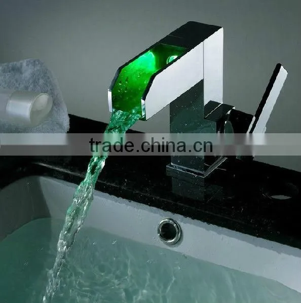LED glass basin faucet&waterfall faucet