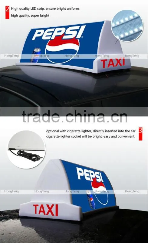 Waterproof lighting led taxi top advertising