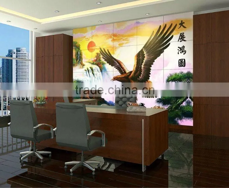 2016 Botton price for diamond shaped 3D printing glass for tv background wall