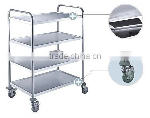 FAYK.FRL4 FILMA Tea Trolleys-European Version-4 Tier Stainless Steel Dining Cart - Round Tube