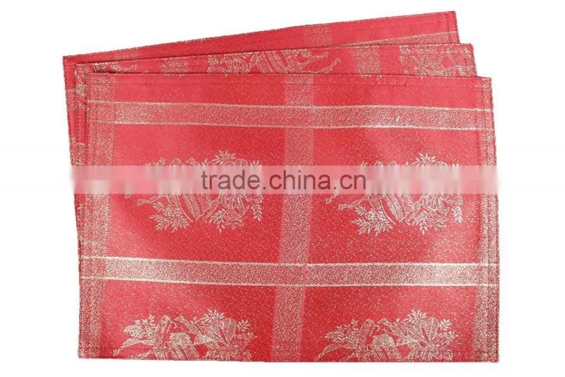 Polyester Elegant Colourful Dinning Design Jacquard Christmas Placemat