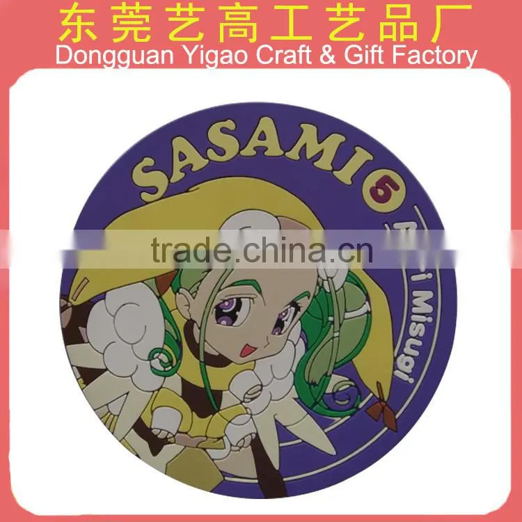 Factory Hot sale eco friendly Soft PVC drink coaster, rubber pvc coaster