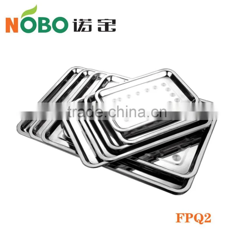 Cheap Price 2cm Height Square Stainless steel Charger Tray