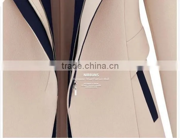2014-2015 Hot-sale! Two pieces of new design skinny wool blending overcoats for girls
