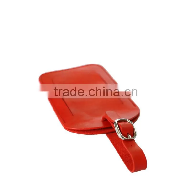 Factory portable genuine cow leather lugguge tag