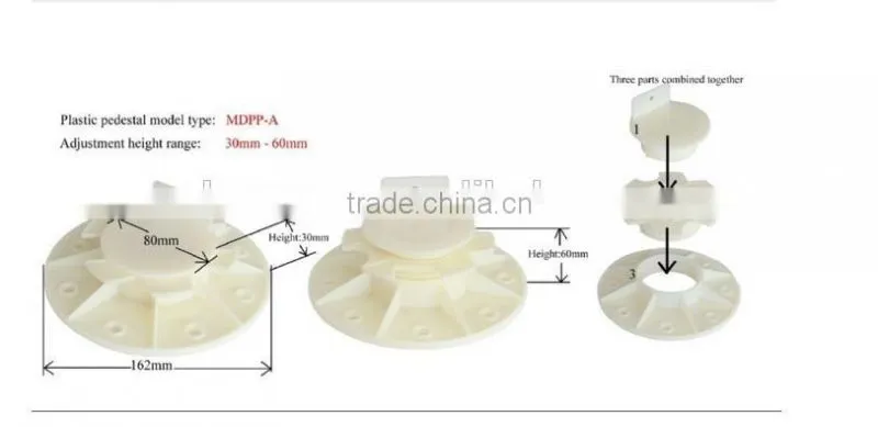 adjustable plastic deck support raised access floor pedestal