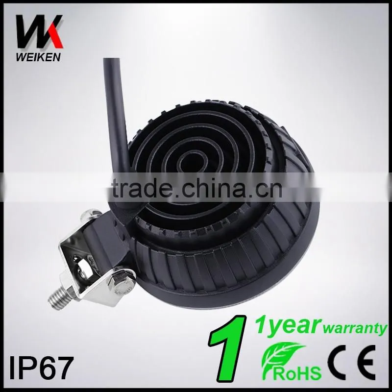 WEIKEN 9W led truck tractor work light ip67 waterproof 24 hour work light WK-0903