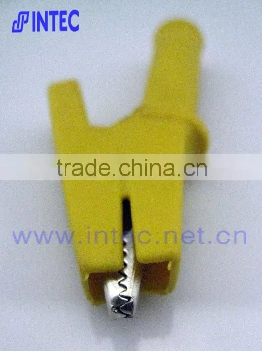Jumper Wires Alligator Crocodile Roach Test Clip Plastic Handles Crocodile clips 60mm yellow color I00149