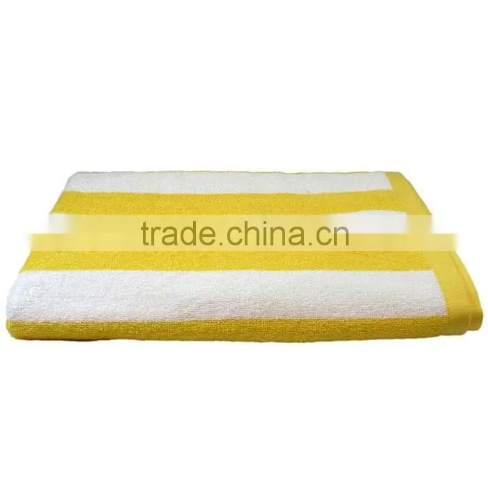 China factory custom 30"*60'' cotton yellow striped beach towel