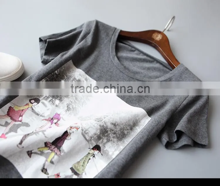 Literary style restoring ancient ways of cotton print little girl of OEM t-shirts in London