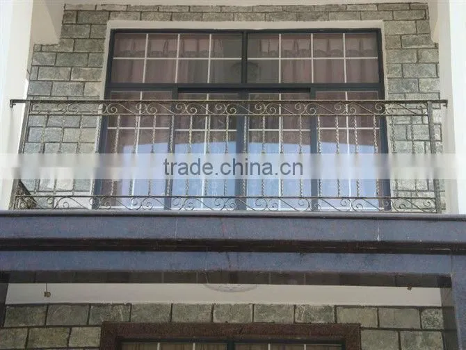 Top-selling hand forging wrought iron balcony handrail