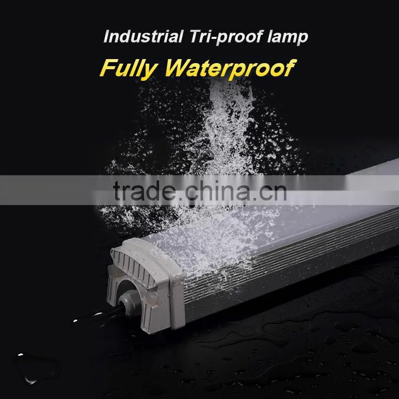 >100LM/W parking lot/warehouse/factory/supermarket/ subway Led TRI-PROOF linear light replacement solution