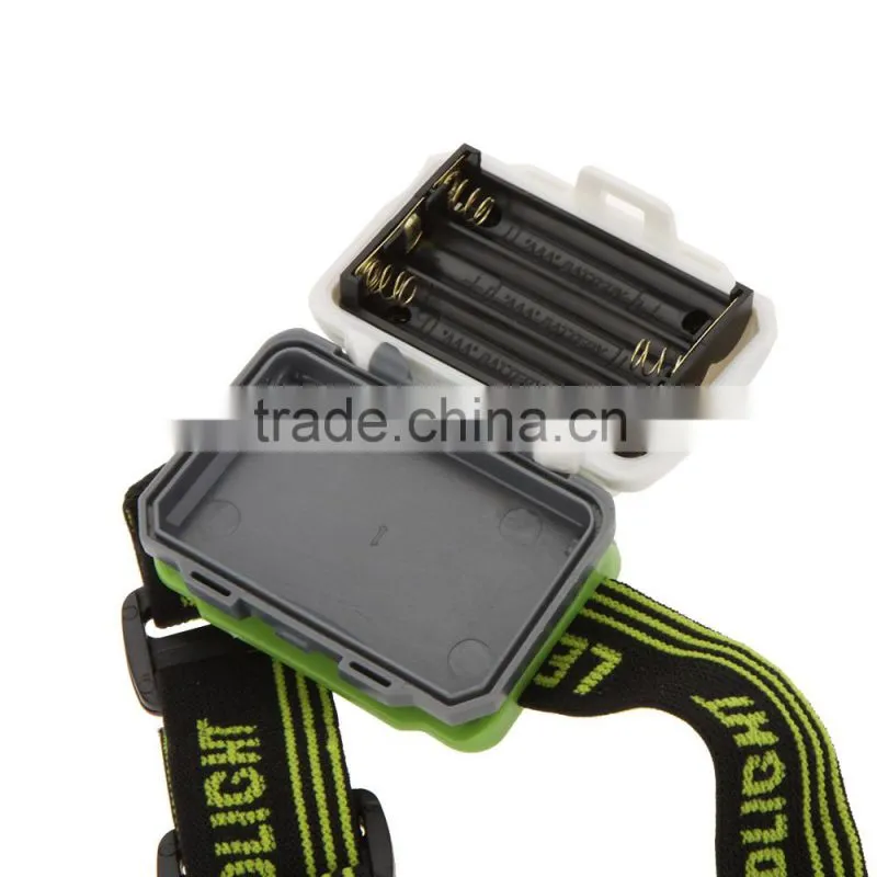 3W Ultra Bright Mini White LED Headlight Headlamp 3 Modes 2LED Red Flashlight for Outdoor