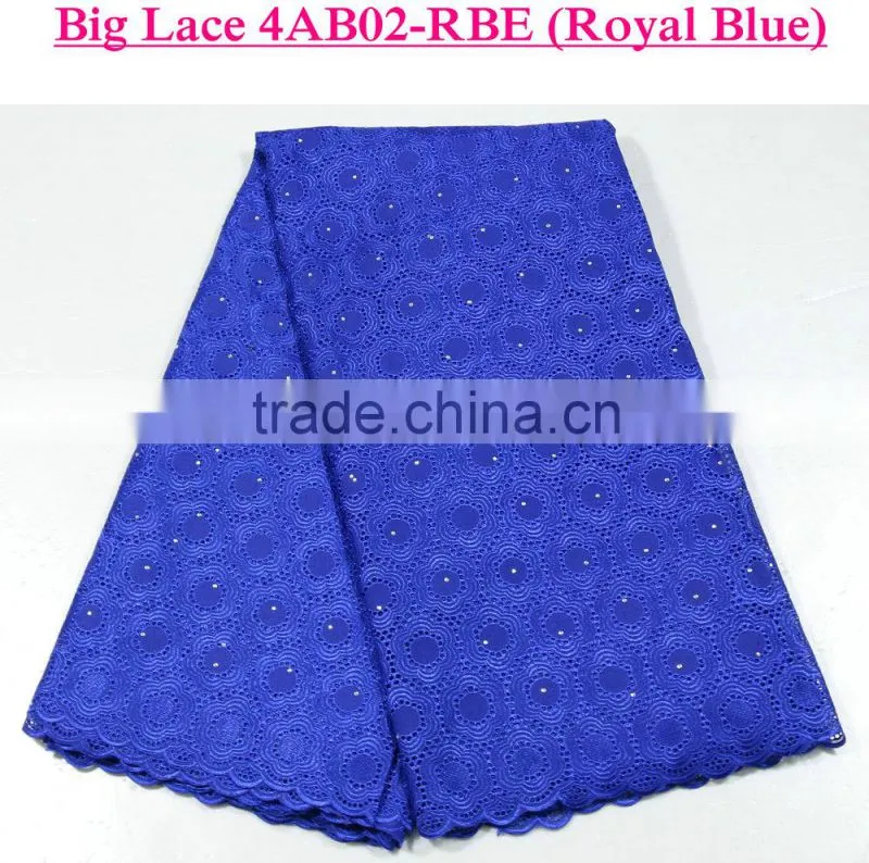 100% cotton New Square Grid Design African Big Swiss Lace