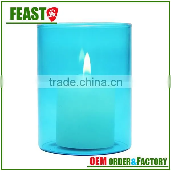 2015 NEW design wedding candle holder HOT selling glass candle holder with wooden stand