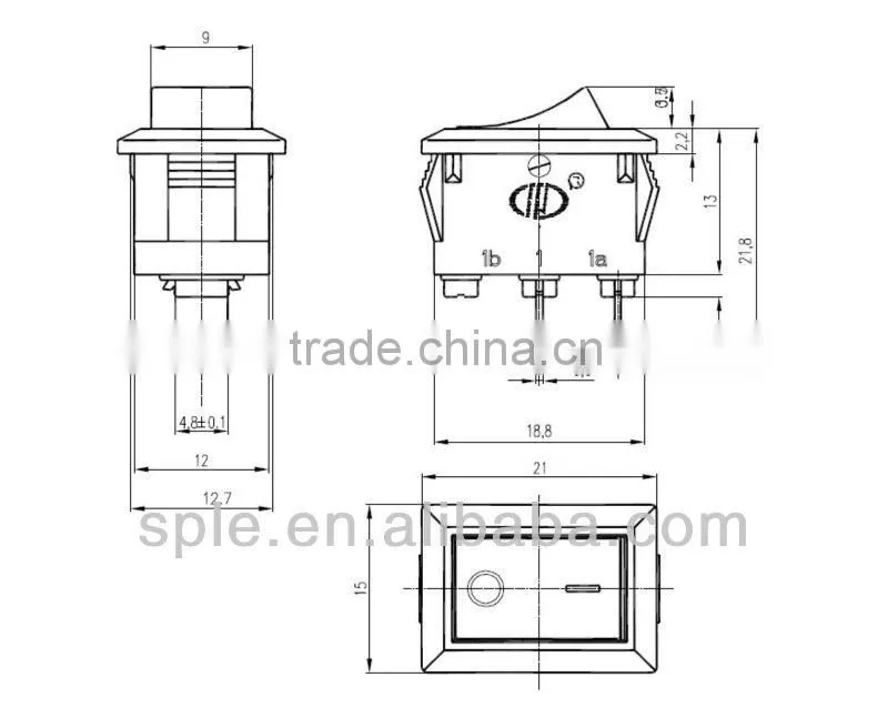 6A/10A 250V SPST Rocker switch KCD1-101