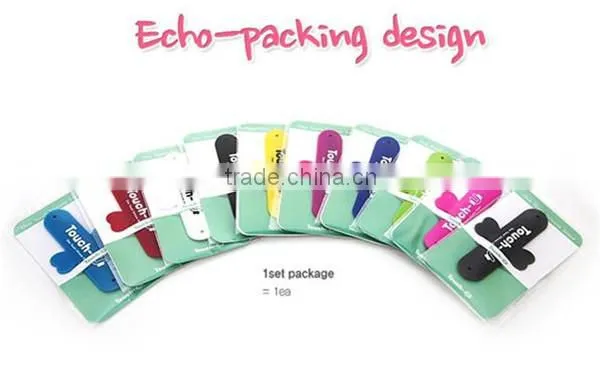 touch-u silicone phone stand with all kinds of color with retails package
