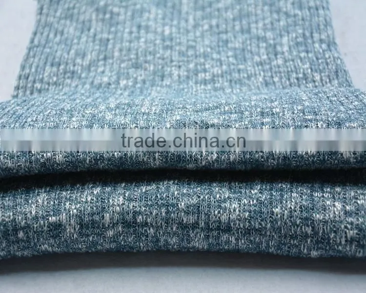 Jiufan Textile Knitted Blue and White TR Rib 70 Polyester 30 Rayon Spandex Fabric