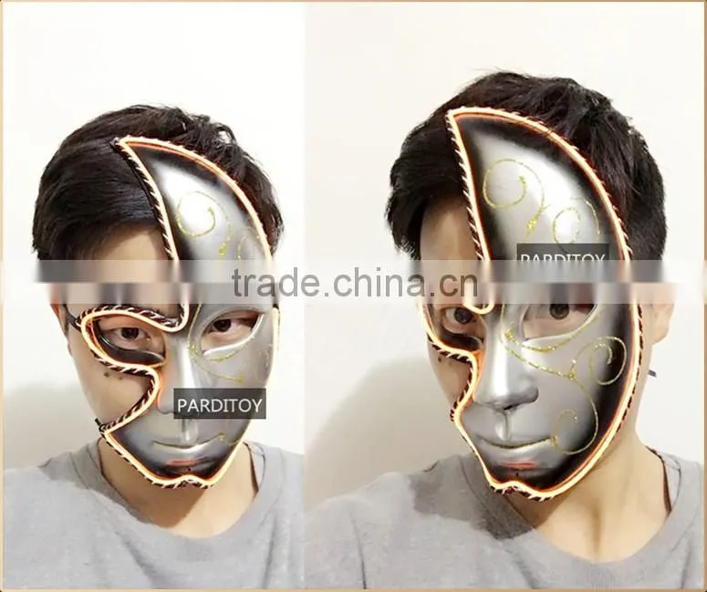 Half Moon party el light up mask