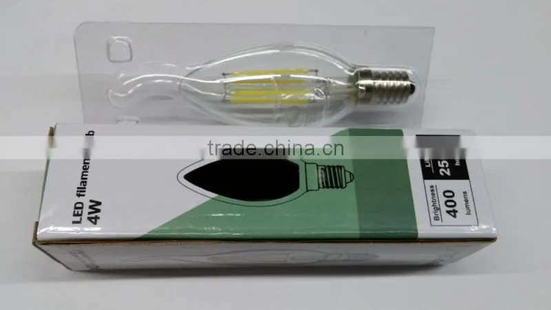 Clear Frosted led filament bulb dimmable c35 e12 4w led candle bulb