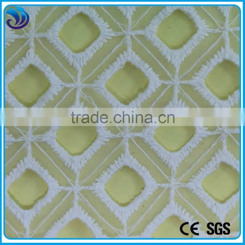 hot sale polyester organza lace holes embroidery fabric for girl's dresses
