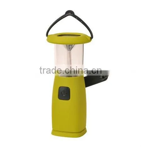 plastic 6 led solar dynamo camping lantern