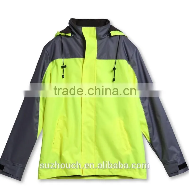 fluorescent reflective safety jackets with 300D oxford fabric