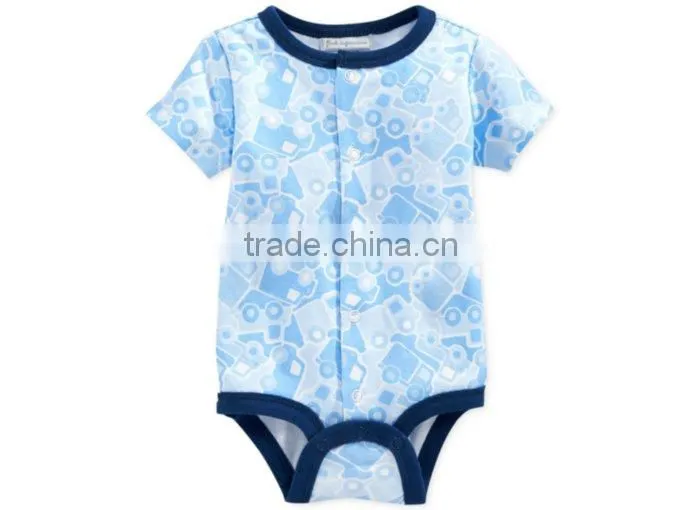 Hot Sale Baby Boys Summer Romper Simple Cute Printing And Emb Romper