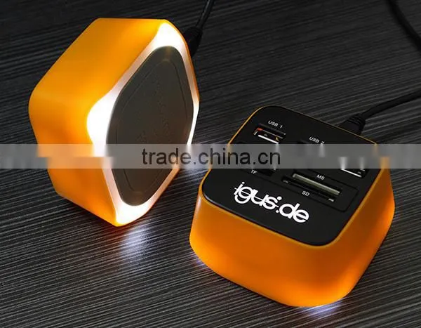 led light up logo usb card readers combo gift items
