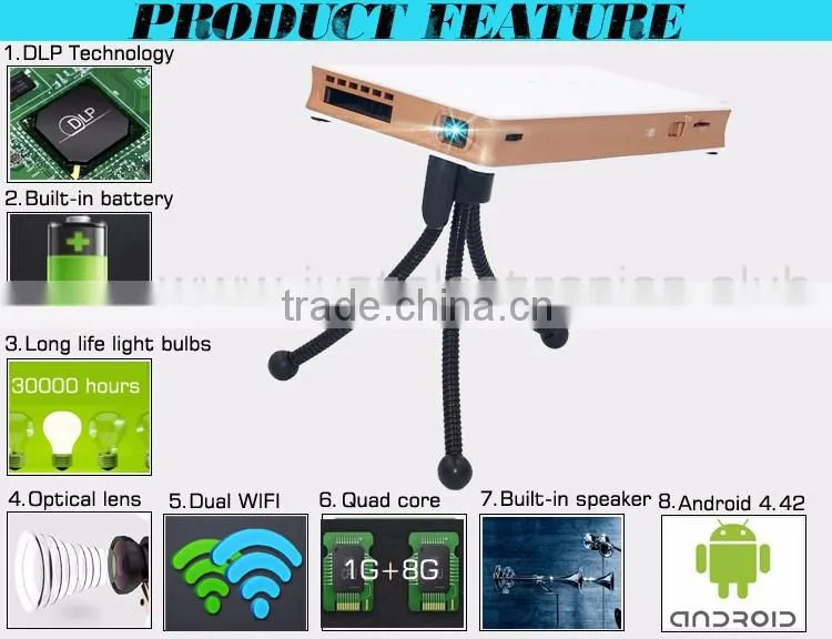 Factory Price Home Use WiFI Android 4.4 Made In China Digital Projector