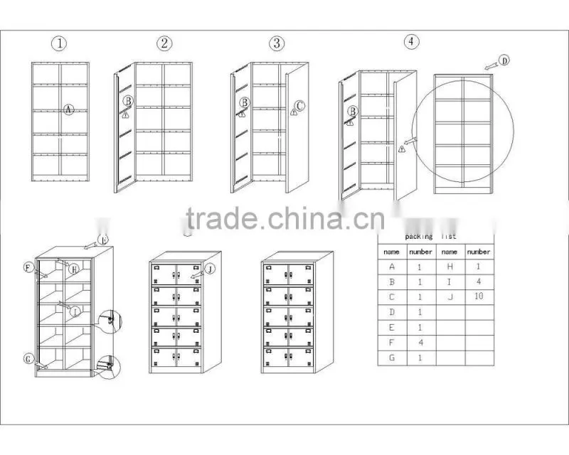 Lockable double color 24 dooor steel locker