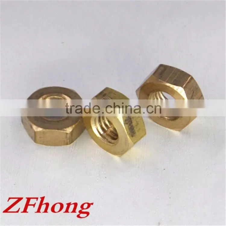 made in China high quality m1 - m10 nickel plated din934 brass hex nut