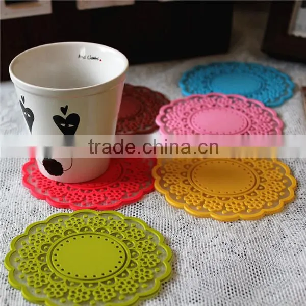 Elegant silicone mat/silicone table mat /silicone coffee cup mat/silicone decoration mat