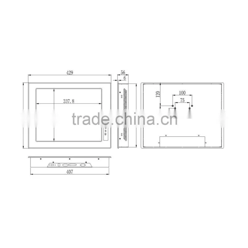 17 inch 350(cd/m2) Brightness 1280 X 1024 Resolution widescreen industial lcd touch monitor for tv, tablet, panel display